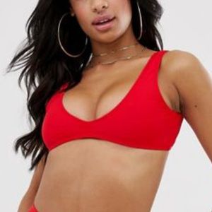 Missguided red bikini top